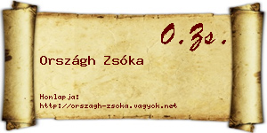 Országh Zsóka névjegykártya